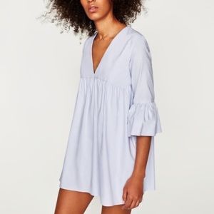Zara Sky Blue Babydoll Romper Jumpsuit